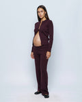 Adele Cardigan & Pant Set in Aubergine coffee, front view