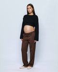 Aline Cross-Front Sweater in Black, front view
