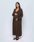 Amelie Cardigan & Slip Dress Set in Chocolate, front view