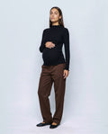 Anais Lettuce-Edge Top in Black, front view