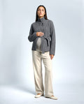 Colette Tie-Waist Cardigan in Grey, front view
