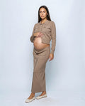 Estelle Shirt & Skirt Set in Khaki, front view