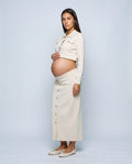 Estelle Shirt & Skirt Set in White, front view