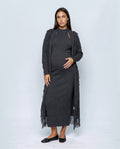 Juliette Cardigan & Slip Dress Set in Charcoal, front view