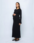 Lucie Lace-Up Maxi Dress in Black, front view