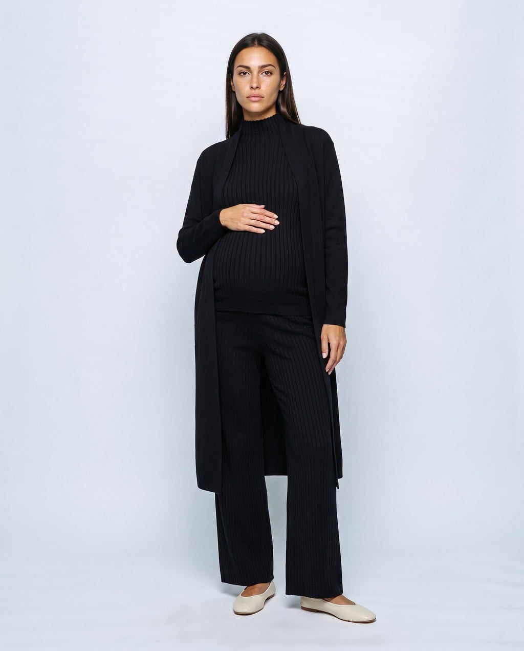 Manon Three-Piece Set in Black, front view