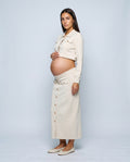 The Knit Blazer & Skirt Set in White, front view