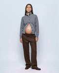 The Heritage Button Cardigan in Paris grey, front view