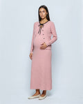 Margot Maternity Dress & Cardigan Set in Dusty pink, front view