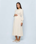 Emma Maternity Sweater Dress in Cream, front view