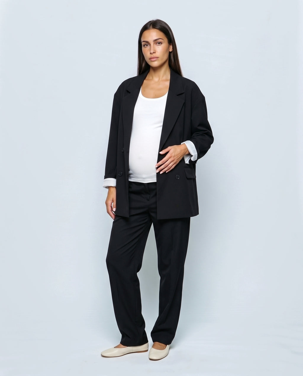 Lou Oversized Blazer in Black, front view