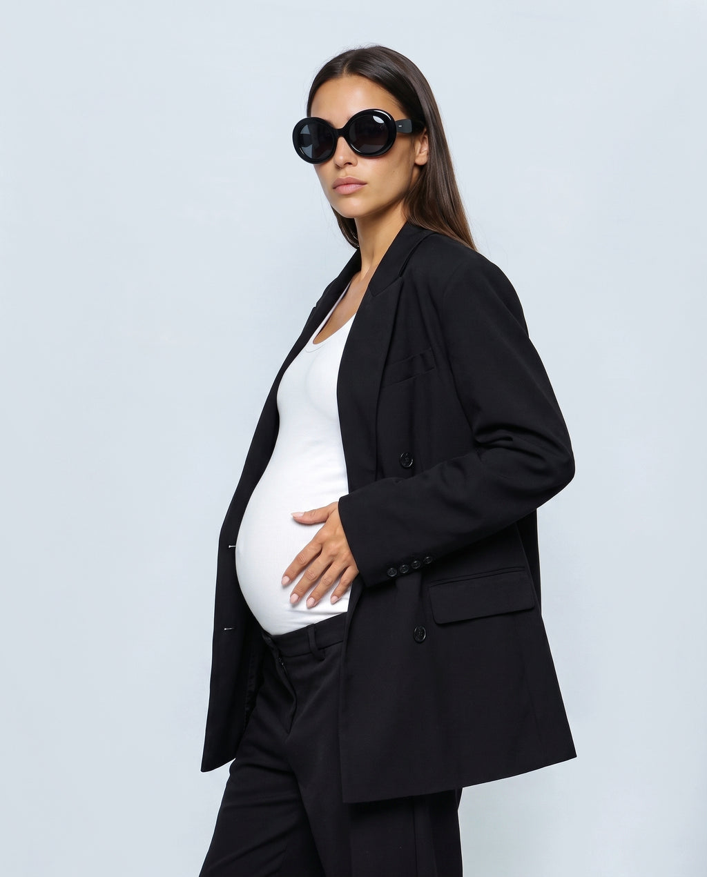 Lou Oversized Blazer in Black, side view