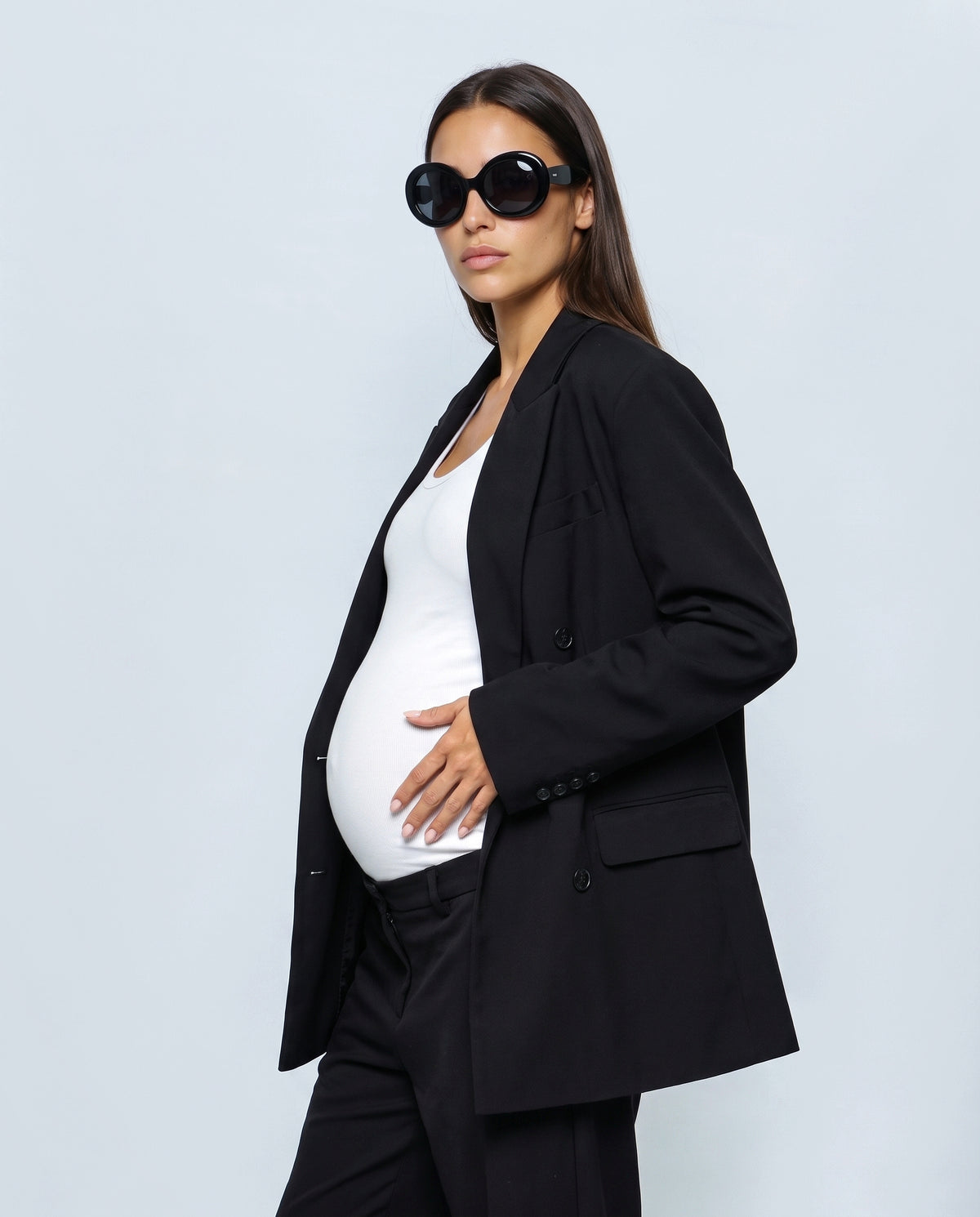 Lou Oversized Blazer in Black, side view