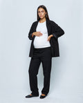 The Relaxed Double-Breasted Blazer in Black, front view
