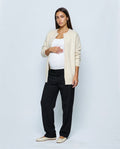 Anais Longline Button Cardigan in Cream, front view
