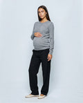 The Refined Crewneck Knit in Grey, front view