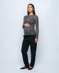 The Fine-Knit Crewneck in Charcoal grey, front view