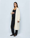 Simone Longline Knit Cardigan in Cream, front view