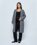 Simone Longline Knit Cardigan in Grey, front view