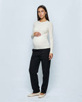 The Fine-Knit Layering Top in Off-white, front view