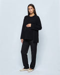 The Cardigan & Shell Twinset in Black, front view