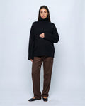 Nina Relaxed Turtleneck in Black, front view