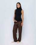 Noa Sleeveless Turtleneck in Black, front view