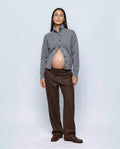 Sabine Cropped Cardigan in Paris grey, front view