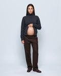 Sabine Cropped Cardigan in Smoke charcoal, front view