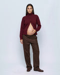 Sabine Cropped Cardigan in Vintage burgundy, front view