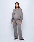 Sasha Zip Jacket & Pant Set in Grey, front view