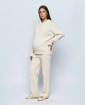 Solene Hooded Two-Piece Set in Cream, front view