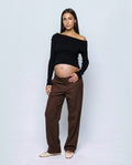 Violette Fold-Neck Sweater in Black, front view